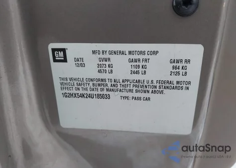 2004 Pontiac Bonneville Se from USA, damaged, VIN 1G2HX54K24U185033